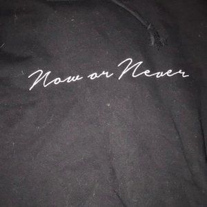 Colby Brock Now or Never white scripted OLD MERCH